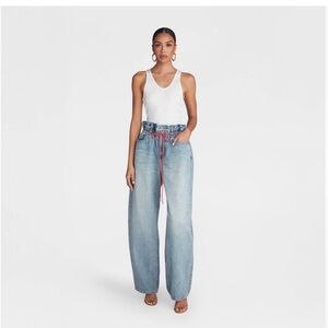 KBB by KAHLANA Women’s Barrel leg ‘the paper bag jean’- light